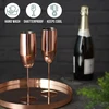 Oak & Steel aukščiausios kokybės nerūdijančio plieno šampano taurės rožinio aukso spalvos (2 vnt., 280 ml) - nedūžtančios šampano ir prosecco taurės - su dovanų dėžute