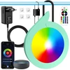 Oashisu Led povandeninis baseino apšvietimas antžeminiams baseinams 20 W Rgb pakabinamas baseino priekinis žibintas su programėle, veikia su Alexa ir Google Assistant, magnetinis baseino šviestuvas plieniniam rėmui ir plieninei sienai, Ip68