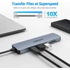 Oditton Usb C šakotuvas, 6 viename dvigubo monitoriaus Usb C adapteris su (4k Hdmi, Usb A 3.0, Sd/tf kortelių skaitytuvas), chromebook pro/air daugiafunkcis dokas, skirtas surface, xps ir daugiau type c įrenginių