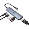 Oditton Usb C šakotuvas, 6 viename dvigubo monitoriaus Usb C adapteris su (4k Hdmi, Usb A 3.0, Sd/tf kortelių skaitytuvas), chromebook pro/air daugiafunkcis dokas, skirtas surface, xps ir daugiau type c įrenginių