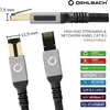 Oehlbach Stream Primus - state of the art - aukštos klasės cat 8.1 tinklo kabelis 40 gbit/s rj45 3 krypčių ekranavimas audinio apvalkalas vytos poros - spofc varis - 5 m