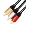 Oluote 3 Rca kištukas į 3 Rca kištuką 24k paauksuotas jungties stereo audio Rca kabelis, skirtas Dvd/vcr/hd-tv ir kt. (5 m)