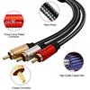 Oluote 3 Rca kištukas į 3 Rca kištuką 24k paauksuotas jungties stereo audio Rca kabelis, skirtas Dvd/vcr/hd-tv ir kt. (5 m)