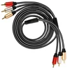Oluote 3 Rca kištukas į 3 Rca kištuką 24k paauksuotas jungties stereo audio Rca kabelis, skirtas Dvd/vcr/hd-tv ir kt. (5 m)