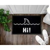 Om3® juokingas durų kilimėlis su užrašu "welcoming" Hi Shark Fish Fin Waves neslystantis ir plaunamas 60 x 40 cm