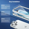 Omoton grūdinto stiklo ekrano apsauga, skirta iphone 15 su rėmeliu, skirtu lengvam montavimui, suderinama su iphone 15 kameros ekrano apsauga, 3 + 3 vnt., atspari įbrėžimams, be burbuliukų, 9h kietumas, hd clear
