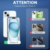 Omoton grūdinto stiklo ekrano apsauga, skirta iphone 15 su rėmeliu, skirtu lengvam montavimui, suderinama su iphone 15 kameros ekrano apsauga, 3 + 3 vnt., atspari įbrėžimams, be burbuliukų, 9h kietumas, hd clear