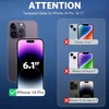 Omoton grūdinto stiklo ekrano apsauga, skirta iphone 14 pro su rėmeliu, skirtu montavimui, suderinama su iphone 14 pro kameros ekrano apsauga, [3+3 vnt.], [atspari įbrėžimams], [be burbuliukų], [9h kietumas]