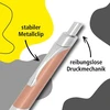 Online Sporty ištraukiamas rašiklis, rožinio aukso spalvos, aliumininis rašiklis, pakeičiamas pildiklis, neištrinamas, mėlynas rašymas, metalinis spaustukas