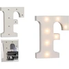 Ootb Apšviesta raidė F su 7 Led, medinė, balta