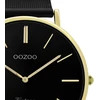 Oozoo Vintage moteriškas laikrodis su nerūdijančio plieno milano apyranke, plonas, 40 mm, juodas/auksinis C9893, C9893 - 40 mm, apyrankė.