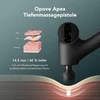 Opove masažinis pistoletas, giliųjų audinių masažuoklis, 14,5 mm elektrinis rankinis masažuoklis, ergonomiškas dizainas kaklui, nugarai, pečiams ir kojoms, skirtas raumenų atpalaidavimui, apex juodas