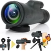 Žiūronai Optinis priartinimo monokuliarinis teleskopas 10-30 x 50, hd monokuliarinis teleskopas atsparus vandeniui su išmaniojo telefono laikikliu ir metaliniu trikoju fmc bak4 prizmė, skirtas stovyklavimui, paukščių stebėjimui, kelionėms