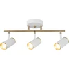 Opviq elegantiskas sietynas su metaliniu korpusu, balta ir antikvarine lako apdaila, 5,5 cm skersmens gaubtas, 22 cm aukštis, 3 x Gu10 lemputės įtrauktos, puikiai tinka modernioms erdvėms