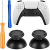 Opvyaeu 2 x atsarginiai juodi nykščių valdikliai, skirti Ps5 / Ps4 valdikliui, keičiami analoginiai nykščių valdiklių dangteliai, skirti Ps5 mygtukų priedams, skirti Ps4 Pro Slim valdikliui