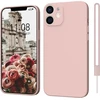 Orda silikoninis dėklas, skirtas iphone 12 mini, itin plonas su mikropluoštu, atsparus įbrėžimams, visapusiškai apsaugantis dėklas, skirtas iphone 12 mini 5.4 colio, rožinis
