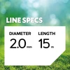 Oregon 2.0mm x 15m geltona žoliapjovės ir krūmapjovės viela 69-356-y