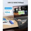 Orico M.2 Nvme Ssd dėklas, Usb 3.2 Usb C 10gbps adapteris Nvme Pcie M-key/m+b Key 2230/2242/2260/2280, M2 dėklas su Usb C-a laidu, be įrankių, Usap-pwm2g2a, mėlynas
