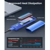 Orico M.2 Nvme Ssd dėklas, Usb 3.2 Usb C 10gbps adapteris Nvme Pcie M-key/m+b Key 2230/2242/2260/2280, M2 dėklas su Usb C-a laidu, be įrankių, Usap-pwm2g2a, mėlynas