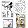 Origach muzikos instrumentų skaidrus antspaudas ir štampai kortelių gamybai, muzikos partitūrų matricos ir antspaudų rinkinys "pasidaryk pats" albumų iškarpoms