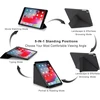 Origami dėklas, skirtas Ipad 9.7 colių 6-os kartos 2018 ir 5-os kartos 2017, taip pat skirtas Ipad 9.7 colių Air 1-os kartos 2013 ir Air 2-os kartos 2014, 5-in-1 įvairūs žiūrėjimo kampai, švelnus silikoninis dėklas, minkštas tpu galinis dangtelis - juodas