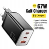 Originalus greitasis Essager 67w tinklo įkroviklis, Gan, 2xusb-c, 1xusb-a