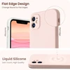 Ornarto dėklas, suderinamas su iphone 11, su 2 x ekrano apsaugomis skysto silikono gelio gumos dėklas [kvadratinis kraštas] [visapusiška apsauga] smūgiams atsparus mobiliojo telefono dėklas, skirtas iphone 11 rožių pudros