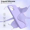 Ornarto silikoninis dėklas, suderinamas su iphone 12 mini, itin plonas, pilnos apsaugos skysto silikono telefono dėklas, skirtas iphone 12 mini (2020) 5.4 colio, šviesiai violetinės spalvos