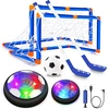 Oro galios futbolas - 3-in-1 skraidantis futbolo kamuolys vaikams, įkraunamas skraidantis kamuolys su led lemputėmis, putplasčio buferiai, skraidantis ledo ritulio kamuolys, dovanos vaikams berniukams mergaitėms 3 4 5 6 7 8 9-12 metų