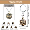 Oruza 7 dalių mini metalinis Dnd kauliukų rinkinys, daugiabriaunių kauliukų rinkinys su variniu tuščiaviduriu karolių kubo dėklu, nešiojamas D&d raktų pakabuko kauliukas, skirtas Dungeon and Dragons Mtg Rpg stalo žaidimų kauliukams