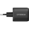 Otterbox Standard Eu 65w Usb-c Pd Gan 2 prievadų įkroviklis, 45w Usb-c Pd + 20w Usb-c Pd, greito įkrovimo įrenginys išmaniesiems telefonams ir planšetiniams kompiuteriams, atsparus smūgiams ir tvirtas, juodas, be mažmeninės prekybos pakuotės