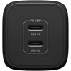 Otterbox Standard Eu 65w Usb-c Pd Gan 2 prievadų įkroviklis, 45w Usb-c Pd + 20w Usb-c Pd, greito įkrovimo įrenginys išmaniesiems telefonams ir planšetiniams kompiuteriams, atsparus smūgiams ir tvirtas, juodas, be mažmeninės prekybos pakuotės