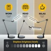 Otus Led stalinė lempa su belaidžio įkrovimo funkcija, 3 spalvų režimai ir 12 ryškumo lygių, pasukama skaitymo lempa, dienos šviesos lempa biurui, namų biurui, skaitymui