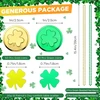 Otuuz St. Patrick's dienos stalo dekoracijos, 100 vienetų plastikinių dobilų, sėkmės monetos, 20g dobilų konfeti, konfeti dekoracija, 6 vienetai auksinių žalių perlų karolių, sėkmės monetos airiškiems vakarėlių maišeliams