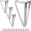 Oungy baldų kojelės, metalinės, 15 cm, sidabrinės, 4 vnt., kojelės Fob spintelėms, 150 mm / 6 colių baldų kojelės sofai, spintelėms, sofai, naktiniam staliukui, televizoriaus spintelėms, stalčiams