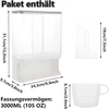 Oungy prie sienos montuojama skalbimo miltelių dėžutė, 3 l talpos skalbimo priemonių dėžutė su matavimo indeliais, plastikinis skalbimo miltelių dozatorius, skalbimo priemonių dozatorius skalbinių kvepalams, skalbimo milteliams, smulkiems kietiems produkt