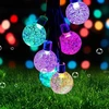 Ovker lauko saulės energijos girlianda, 50 led, 7 m ilgio, 8 režimai, vandeniui atsparios krištolinės lemputės, saulės energijos kalėdinės girliandos laukui, sodui, medžiams, vestuvėms (įvairiaspalvės)