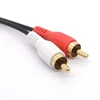 Paauksuotas 3,5 mm lizdas į 2 Rca kištukus audio stereo Y skirstytuvo kabelis Av adapteris išmaniesiems telefonams, planšetiniams kompiuteriams ir Mp3 grotuvams, namų kinui - 30 cm