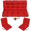 Pagalvės Rattan baldams 180x60x50, 2+1 komplektas, raudonos