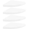 Pakabinamos kampinės lentynos, 4vnt., baltos, 35x35x3,8cm, MDF