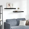 Pakabinamos lentynos, 2vnt., juodos, 60x23,5x3,8cm, MDF