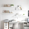 Pakabinamos lentynos, 4vnt., baltos, 120x23,5x3,8cm, MDF