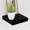 Pakabinamos lentynos, 4vnt., juodos, 23x23,5x3,8cm, MDF