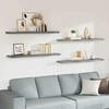 Pakabinamos lentynos, 4vnt., pilkos, 120x23,5x3,8cm, MDF
