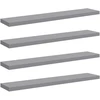 Pakabinamos lentynos, 4vnt., pilkos, 120x23,5x3,8cm, MDF