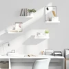 Pakabinamos sieninės lentynos, 4vnt., baltos, 40x23,5x3,8cm, MDF