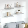 Pakabinamos sieninės lentynos, 4vnt., pilkos, 50x23,5x3,8cm, MDF