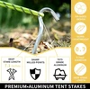 Palapinės kuoliukai, 14/26 vnt.: tvirti 18 cm aliumininiai kabliai