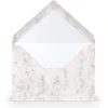 Paperado 25 vokai Din B6 pilka mamora marmuro balta spalva - 100 g/m² vokas be langelio 17,8 x 12,5 cm - vokai su drėgnu lipniu smailiu atvartu