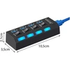 Parence Usb 4 prievadų centras - Superspeed Usb 3.0, Led indikatorius